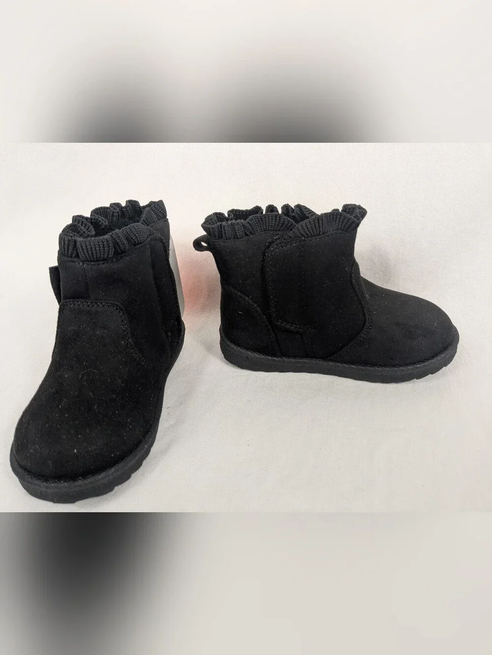 Black Faux Suede Fur Lined Boots